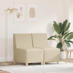 vidaXL Sofa Stoel 2 pcs Crème 55 x 74 x 82 cm Stof, Verzenden, Nieuw