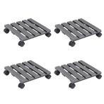 vidaXL Plantentrolleys 4 st 30x30x7,5 cm HKC grijs, Tuin en Terras, Verzenden, Nieuw