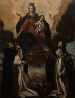 Scuola Europea (c. 1640) - Madonna del Rosario tra i santi, Antiquités & Art