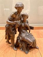 sculptuur, Couple galant, signé Moreau - 27 cm - Brons, Antiquités & Art