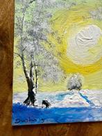 Justus Donker - Winterzon Landschap, Antiek en Kunst