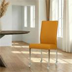 Leren eetkamerstoel Comfort met wieltjes - Toledo Leem, Huis en Inrichting, Overige kleuren, Nieuw, Leer, Ophalen of Verzenden