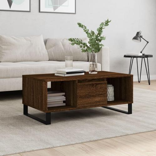 vidaXL Salontafel 90x50x36,5 cm bewerkt hout bruin, Maison & Meubles, Tables | Tables de salon, Envoi