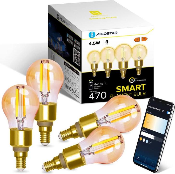 E14 LED lamp - Dimbaar - Filament lamp - 4,5W - 4 stuks - Ai, Huis en Inrichting, Lampen | Overige, Verzenden