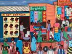 Jean Bosco Kamba - Large canvas - Le Carrefour d’Adjamé – La, Antiquités & Art