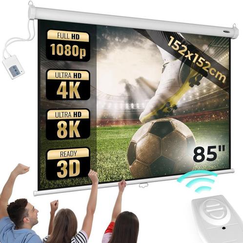 Scherm beamerscherm projectiescherm Full HD 3D met motor, Audio, Tv en Foto, Projectieschermen, Nieuw, Elektrisch, Ophalen of Verzenden
