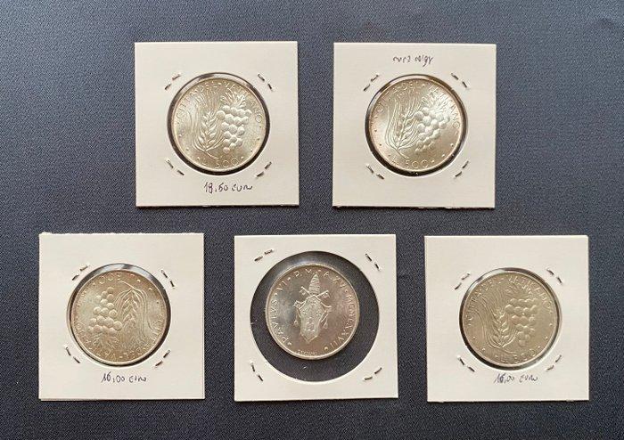 Vaticaan. Lotto di 5 Monete da 500 Lire in Argento, Postzegels en Munten, Munten | Europa | Niet-Euromunten