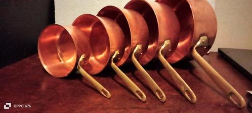 Kookpottenset (5) - Roze koper en messing - Set van, Antiek en Kunst, Antiek | Keukengerei