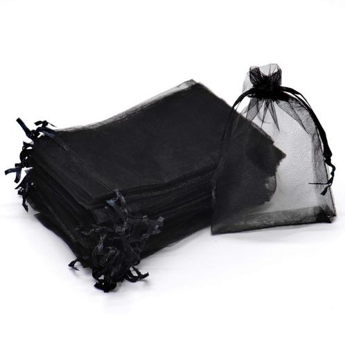 Fako Bijoux® - Organza Zakjes - 7x9cm - Zwart - 50 Stuks, Divers, Emballage cadeau, Envoi