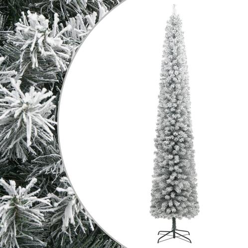 vidaXL Kunstkerstboom smal met standaard en sneeuw 300 cm, Diversen, Kerst, Nieuw, Verzenden