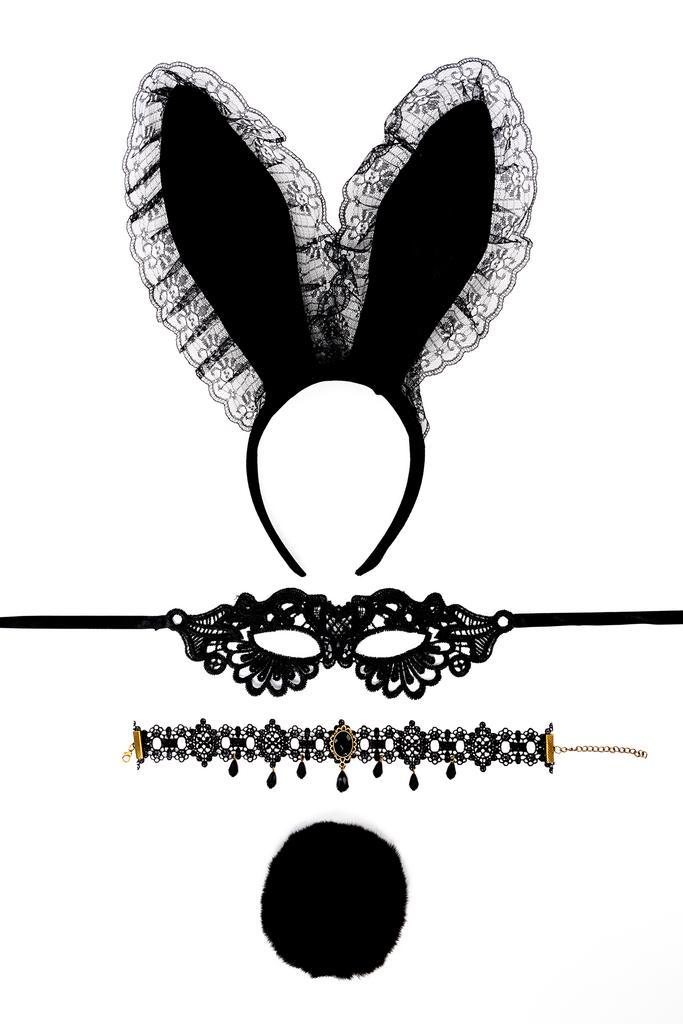 Haarband Set Bunny Zwart Fluweel Konijn Oren Oogmasker Staar, Kleding | Dames, Carnavalskleding en Feestkleding, Nieuw, Ophalen of Verzenden