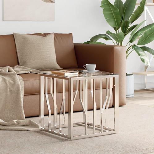 vidaXL Salontafel 50x50x50 cm roestvrij staal en glas, Huis en Inrichting, Tafels | Salontafels, Nieuw, Verzenden