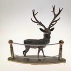Statue, Bronzen beeld Edelhert - 4,8 kg - 31.5 cm -, Antiek en Kunst