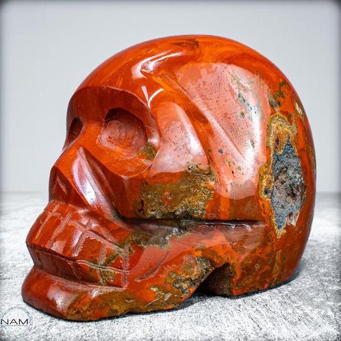 Zeldzame natuurlijke rode jaspis-agaat Schedel- 1017.11 g, Verzamelen, Mineralen en Fossielen