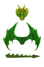 Verkleed Set Draak Groen Draken Masker Staart Vleugels Verkl, Ophalen of Verzenden, Nieuw