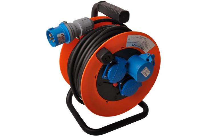 Kabelhaspel camping 25 meter -  schuko/CEE stekker, Fietsen en Brommers, Fietsonderdelen, Ophalen of Verzenden