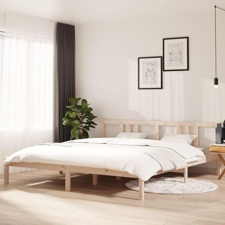 vidaXL Bedframe massief hout 180x200 cm Super King Size, Huis en Inrichting, Slaapkamer | Bedden, Nieuw, Verzenden