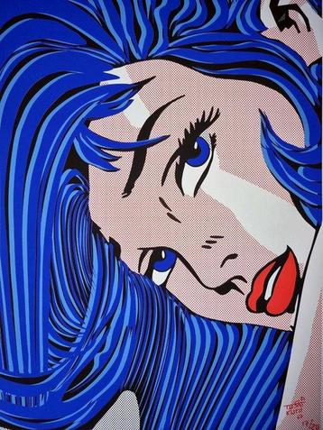Tushikuni (1973) - Blue Mane - Roy Lichtenstein vs Kuni, Antiek en Kunst