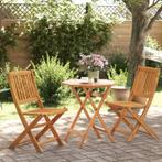 vidaXL Ensemble de bistro pliable 3 pcs bois dacacia, Tuin en Terras, Verzenden