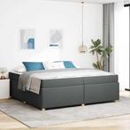 vidaXL Bedframe met matras met matras Donkergrijs 200 x 200, Huis en Inrichting, Slaapkamer | Bedden, Verzenden, Nieuw