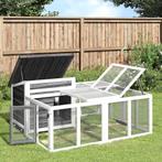 vidaXL Konijnenhok 144x123x67,5 cm massief grenenhout grijs, Dieren en Toebehoren, Verzenden, Nieuw
