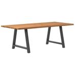 vidaXL Eettafel rechthoekig 220x100x74 cm massief eikenhout, Huis en Inrichting, Tafels | Eettafels, Verzenden, Nieuw