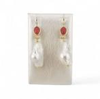 Koraal - Zilver - Oorbellen - Italiaans ambacht, Verzamelen, Mineralen en Fossielen