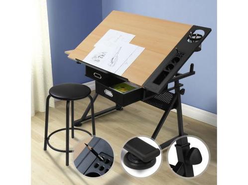 Veiling - Tekentafel met kruk - Kantelbaar, Doe-het-zelf en Bouw, Tekentafels, Nieuw