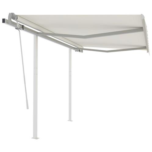 vidaXL Luifel handmatig uittrekbaar met palen 3,5x2,5 m, Tuin en Terras, Zonneschermen, Nieuw, Verzenden