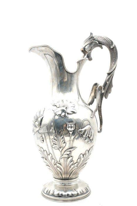 Kruik - .833 zilver - Grote hoogte van 48 cm, Antiquités & Art, Antiquités | Argent & Or