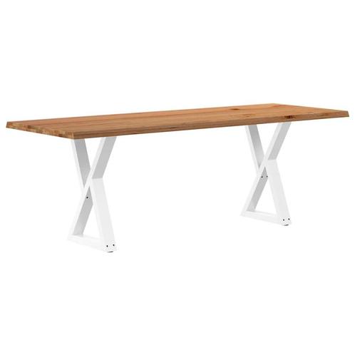 vidaXL Eettafel met natuurlijke rand 220x80x74 cm eikenhout, Huis en Inrichting, Tafels | Eettafels, Nieuw, Verzenden