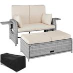 Wicker loungebank Kreta - lichtgrijs