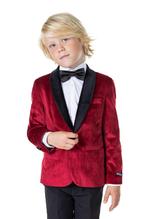 Bordeaux Rode Velvet Blazer Jongen OppoSuits, Verzenden