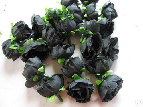 Zijden Roosjes Zwart 3 cm 20 stuks, Huis en Inrichting, Woonaccessoires | Kunstplanten en Kunstbloemen, Nieuw
