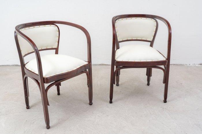 J.&J. Kohn - Gustav Siegel - Fauteuil (2) - N° 715 - Hêtre,, Antiek en Kunst, Antiek | Meubels | Stoelen en Sofa's