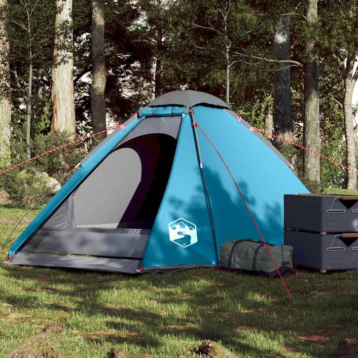 vidaXL Koepeltent 4-persoons waterdicht blauw, Caravans en Kamperen, Tenten, Nieuw, Verzenden