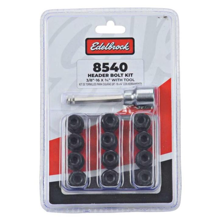 Edelbrock 8540 - Exhaust Header Bolts, 3/8-16 x 3/4, Black, Auto-onderdelen, Uitlaatsystemen, Nieuw, Ophalen of Verzenden