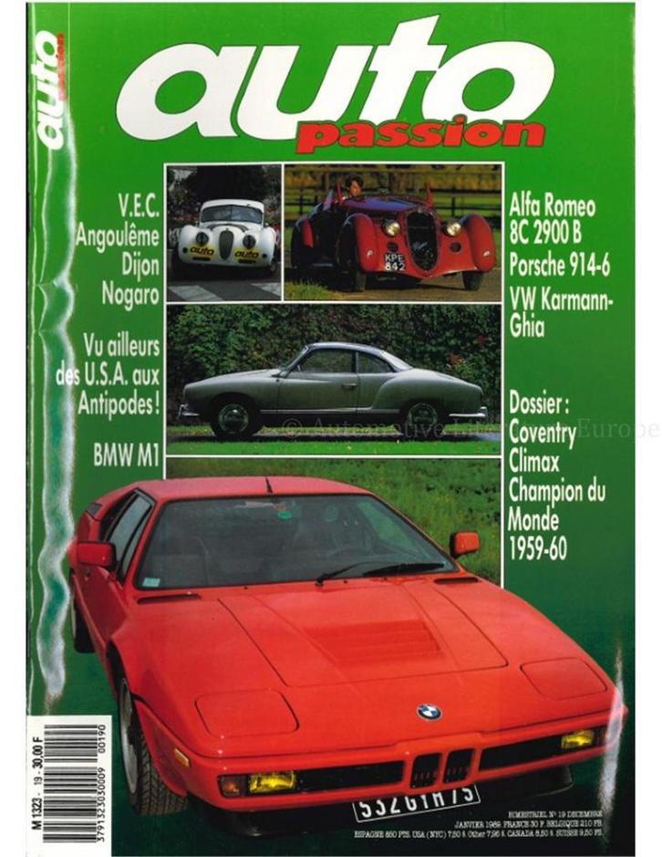 1988 AUTO PASSION TIJDSCHRIFT 19 FRANS, Boeken, Auto's | Folders en Tijdschriften