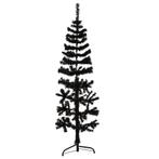 vidaXL Kunstkerstboom half met standaard smal 120 cm zwart, Diversen, Verzenden, Nieuw