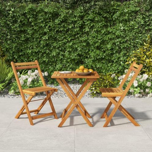 vidaXL 3-delige Bistroset inklapbaar massief acaciahout, Tuin en Terras, Tuinsets en Loungesets, Nieuw, Verzenden