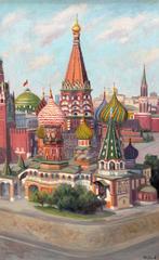 Puigdevall (XX) - Catedral de San Basilio (Moscú), Antiquités & Art, Art | Peinture | Classique