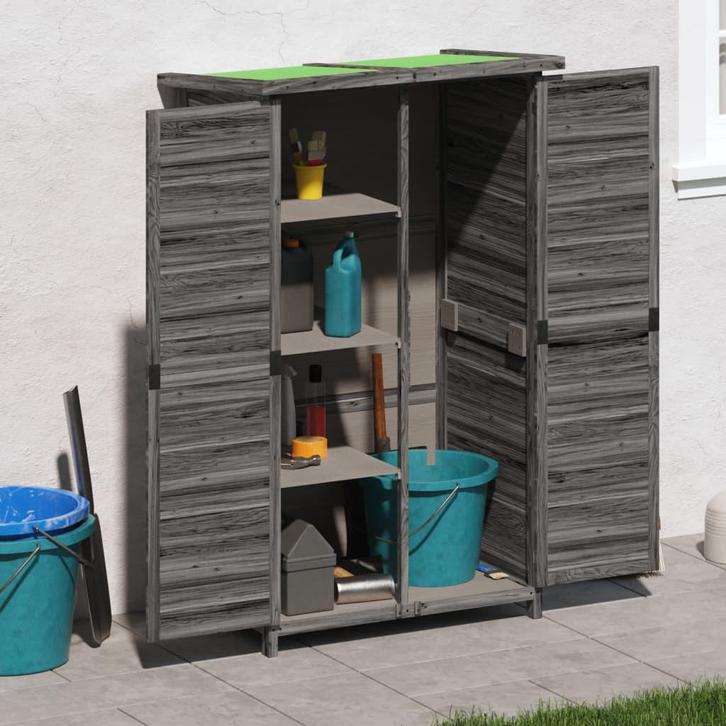 vidaXL Tuinschuur 83x57x140 cm massief grenenhout grijs, Tuin en Terras, Tuinhuizen, Nieuw, Verzenden
