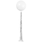 Witte Ballon Met Tasselslinger 61cm, Hobby en Vrije tijd, Nieuw, Verzenden