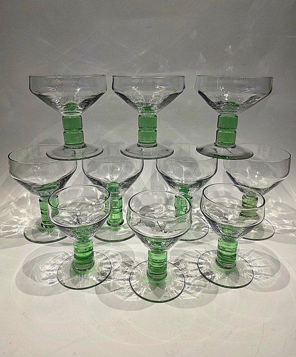 Doyen - Drinkservies (10) - Uraniumglas - Wijnglazen, Antiek en Kunst, Antiek | Glaswerk en Kristal