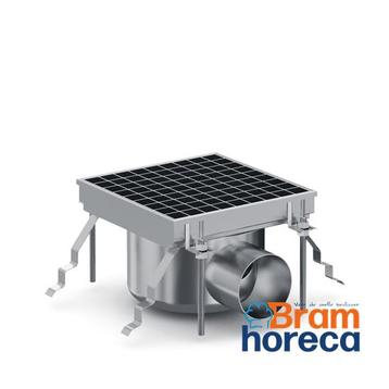 RVS vloerput met zijuitlaat | 200x200x131 mm, Verzenden