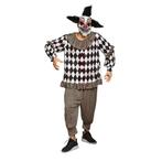 Halloween Clown Kostuum Wit Zwart M/L, Nieuw, Verzenden
