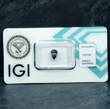 1 pcs Bleu, Vert Saphir - 1.03 ct - International beschikbaar voor biedingen