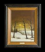 Piet Willequet (1950) - Coucher de soleil en hiver, Antiek en Kunst