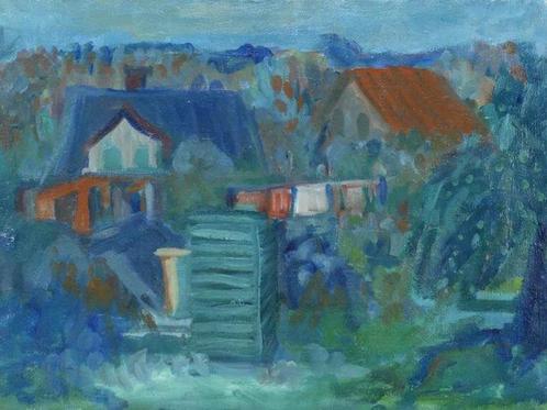 Hölzer (XIX-XX) - Countryside Scene with Houses - NO Reserve, Antiquités & Art, Art | Peinture | Classique