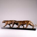 Alexandre OULINE - sculptuur, Two panthers - 70 cm - Metaal, Antiek en Kunst